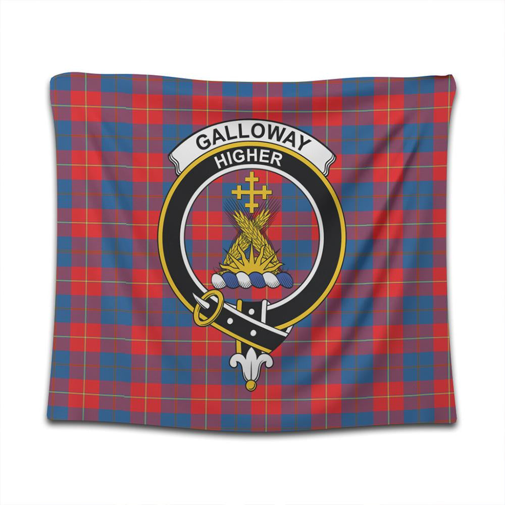 Galloway Red Tartan Classic Crest Tapestry