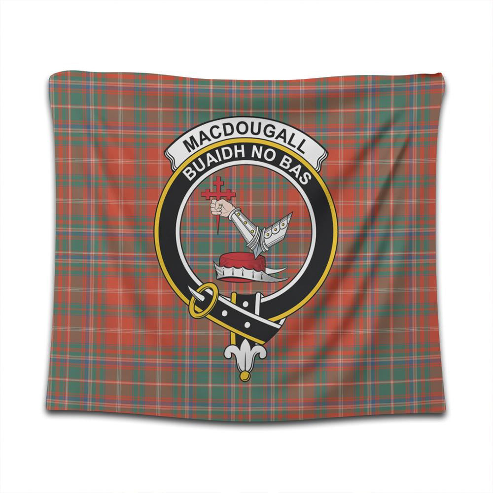 MacDougall Ancient Tartan Classic Crest Tapestry