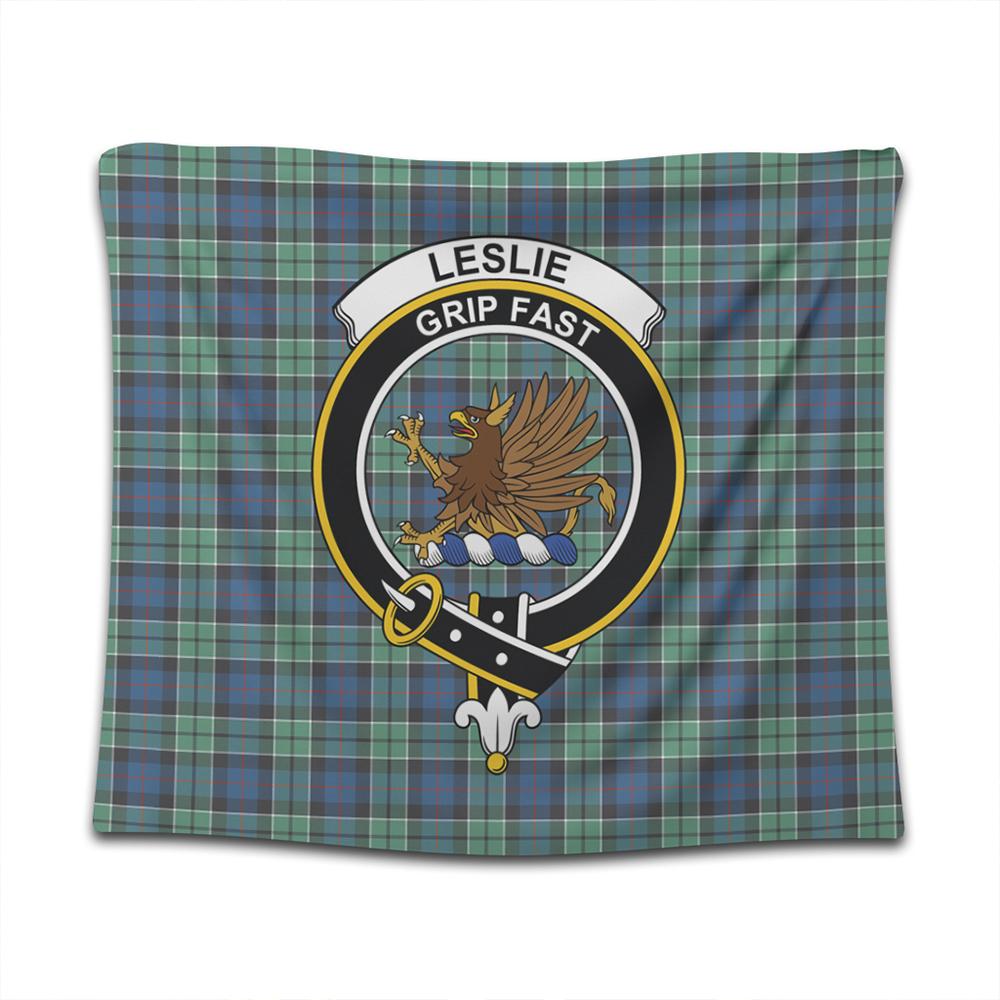 Leslie Hunting Tartan Classic Crest Tapestry