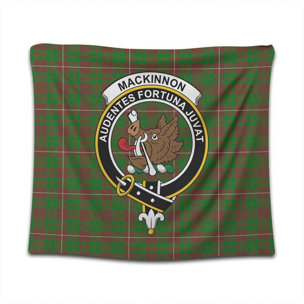 MacKinnon Hunting Modern Tartan Classic Crest Tapestry