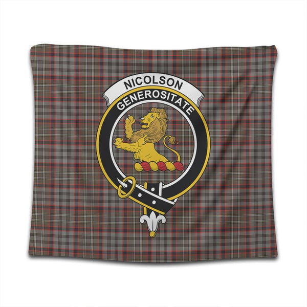 Nicolson Hunting Weathered Tartan Classic Crest Tapestry