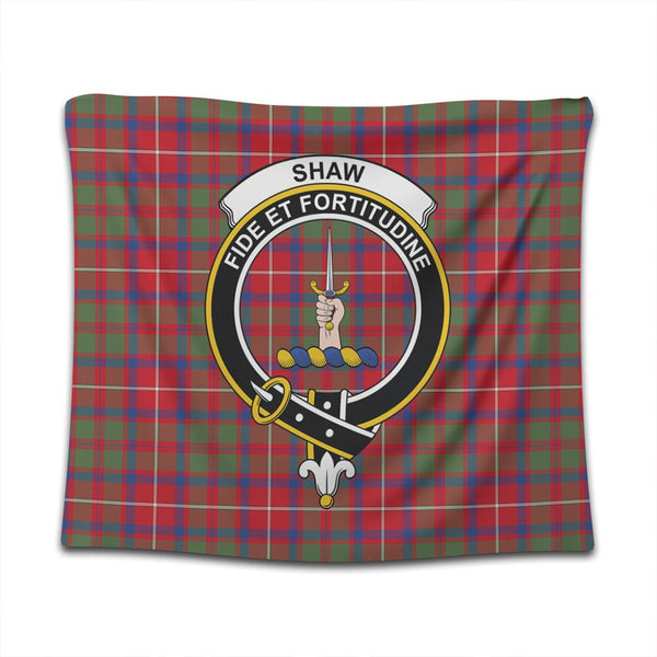 Shaw Red Modern Tartan Classic Crest Tapestry