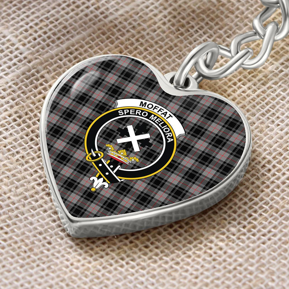 Moffat Modern Tartan Classic Crest Heart Keychain