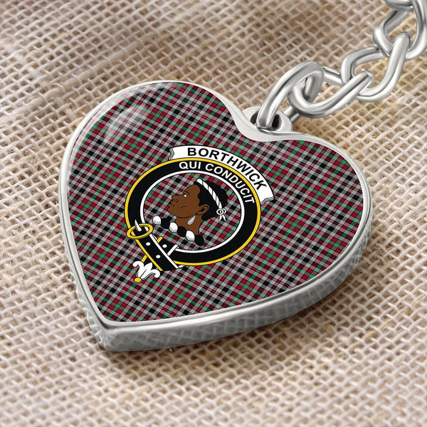 Borthwick Ancient Tartan Classic Crest Heart Keychain