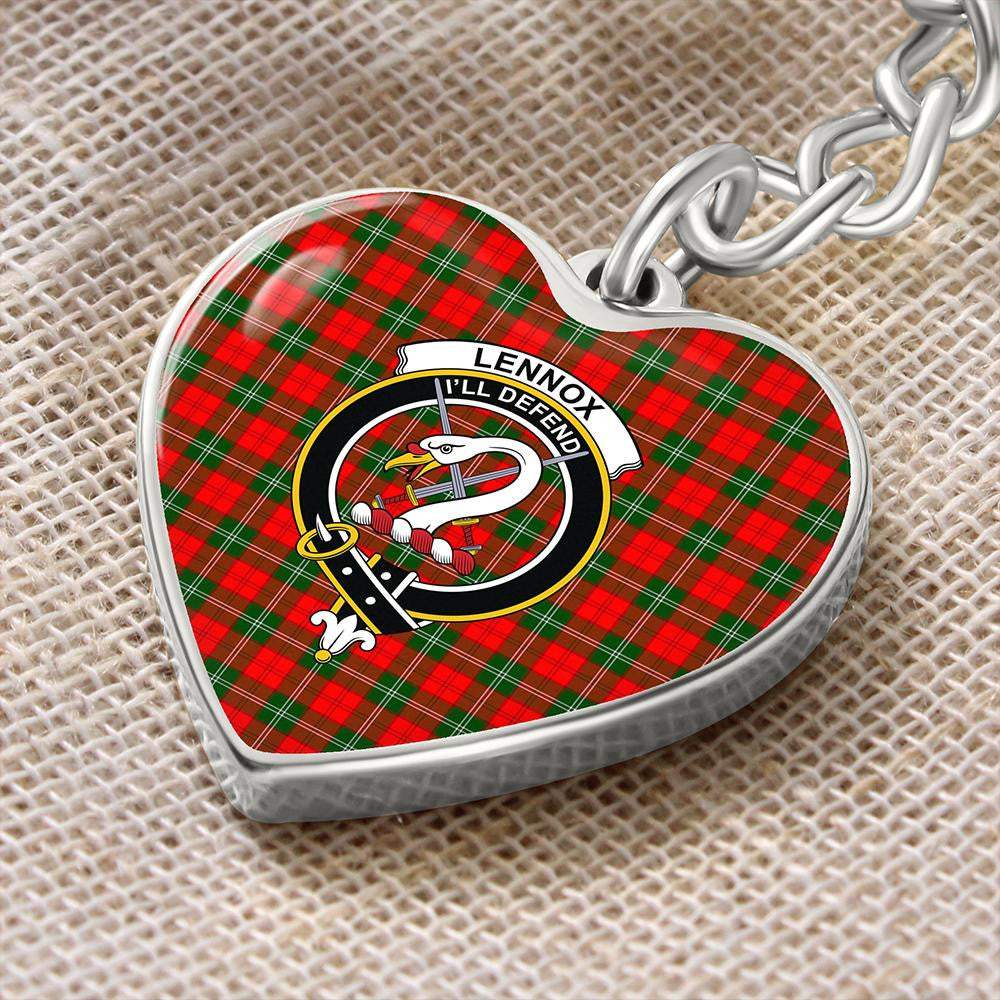 Lennox Modern Tartan Classic Crest Heart Keychain