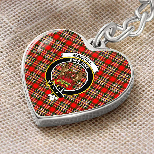 MacGill Modern Tartan Classic Crest Heart Keychain