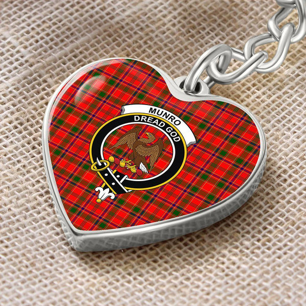 Munro Modern Tartan Classic Crest Heart Keychain