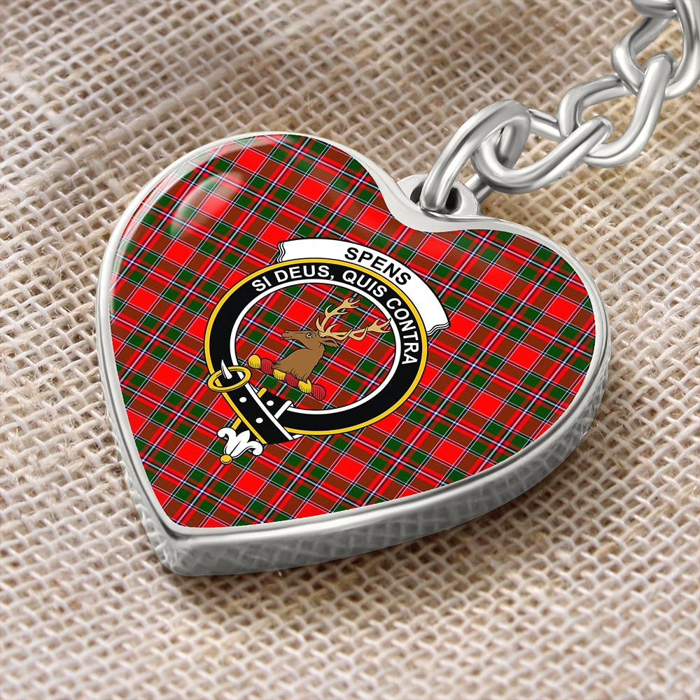 Spens Modern Tartan Classic Crest Heart Keychain