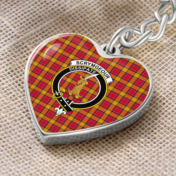 Scrymgeour Tartan Classic Crest Heart Keychain