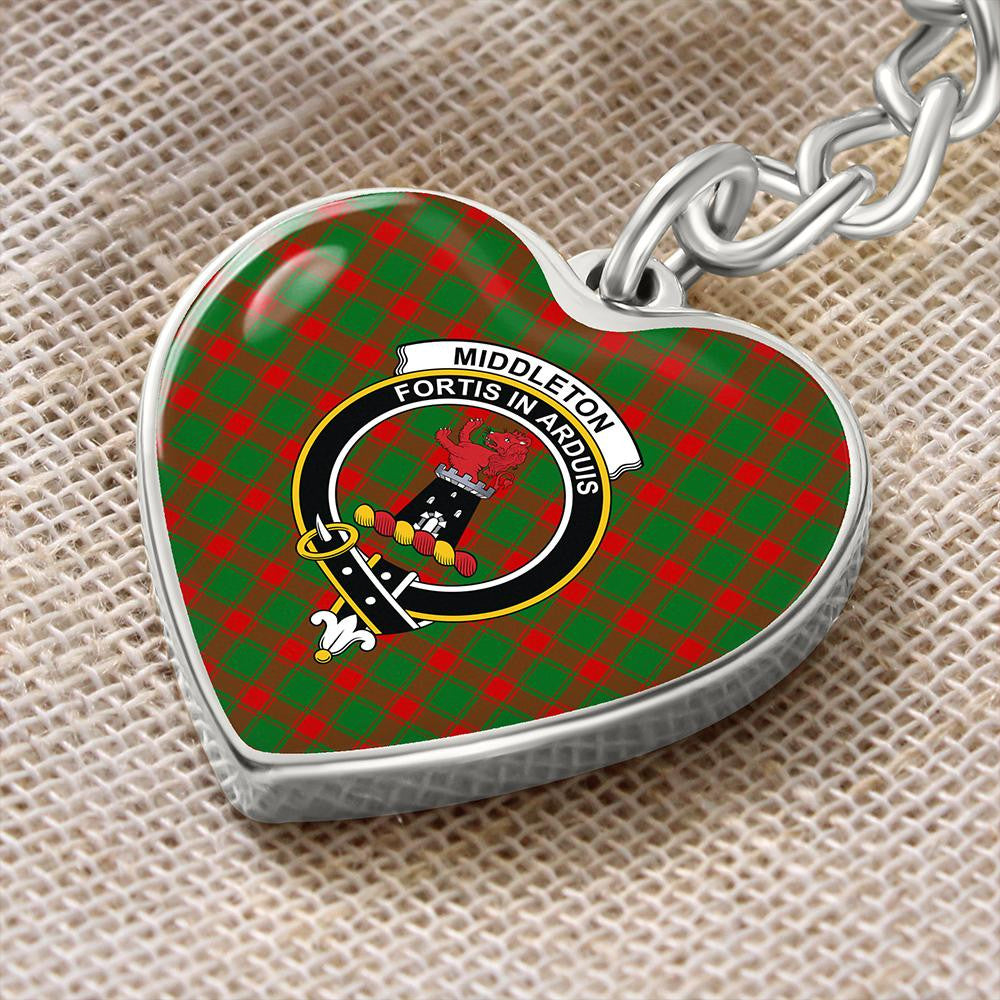 Middleton Modern Tartan Classic Crest Heart Keychain