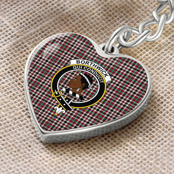 Borthwick Dress Ancient Tartan Classic Crest Heart Keychain