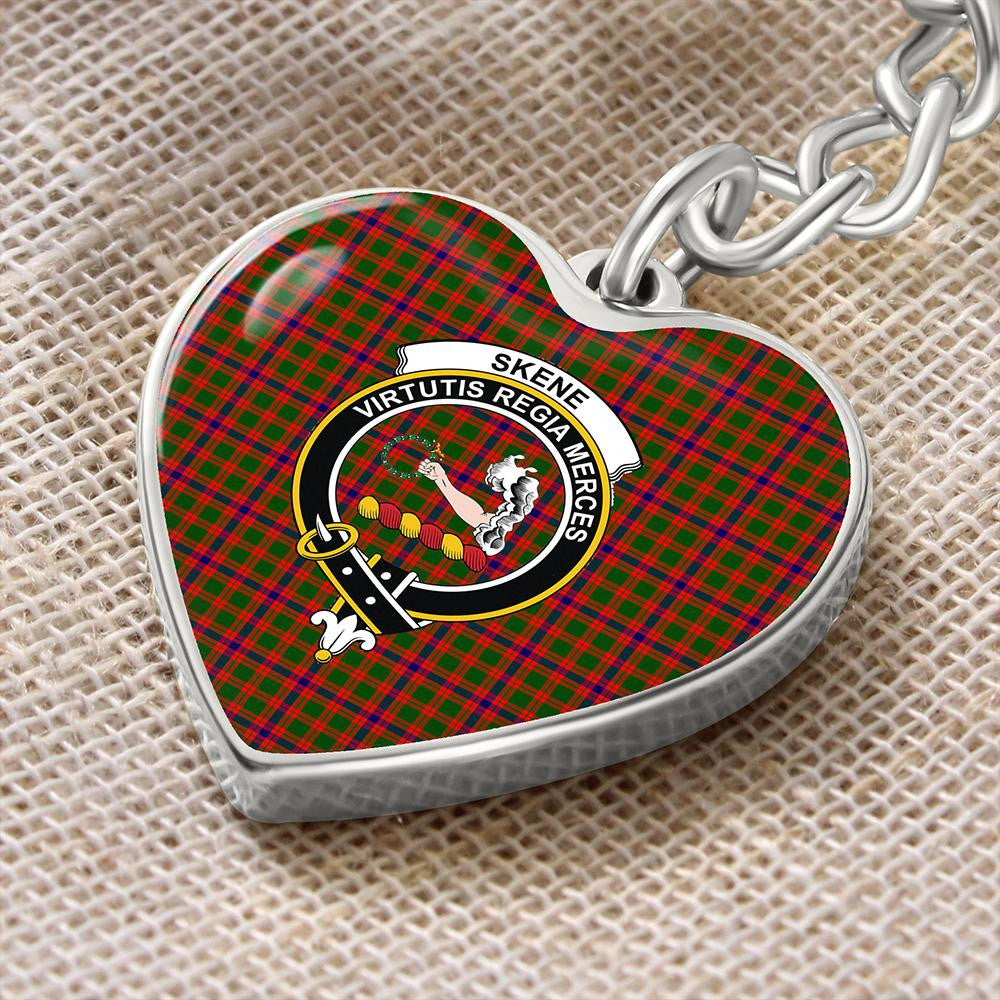 Skene Modern Tartan Classic Crest Heart Keychain