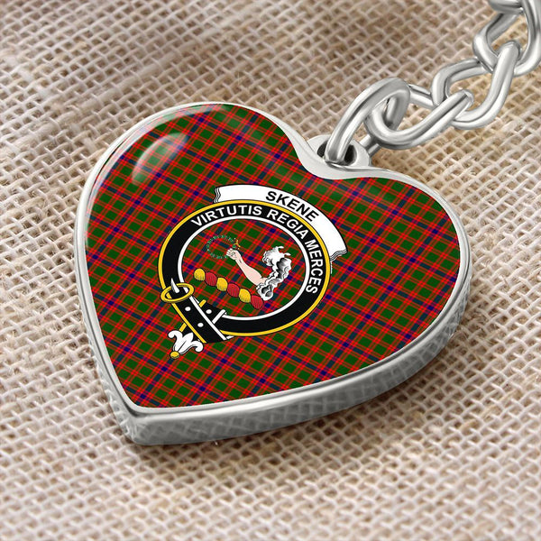 Skene Modern Tartan Classic Crest Heart Keychain