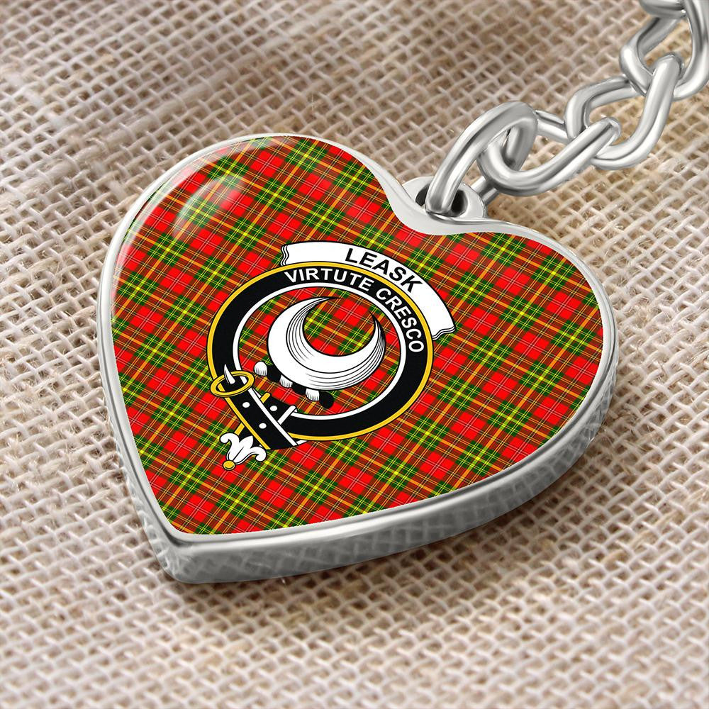 Leask Tartan Classic Crest Heart Keychain