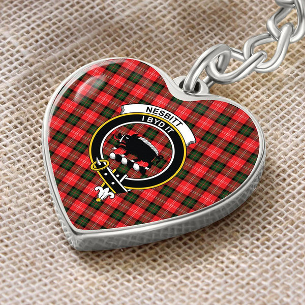 Nesbitt Modern Tartan Classic Crest Heart Keychain