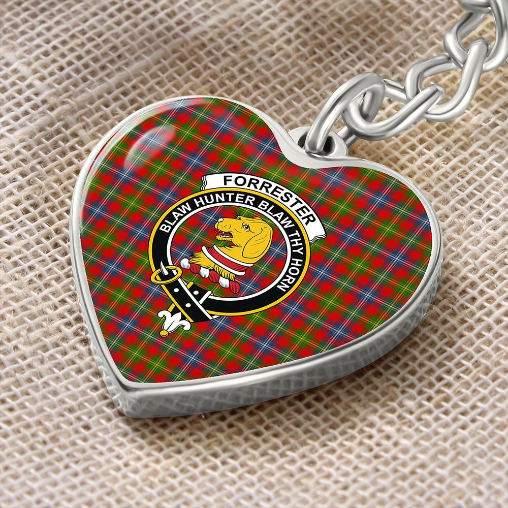 Forrester Tartan Classic Crest Heart Keychain