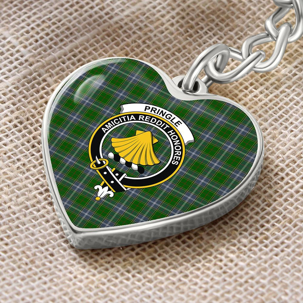 Pringle Tartan Classic Crest Heart Keychain