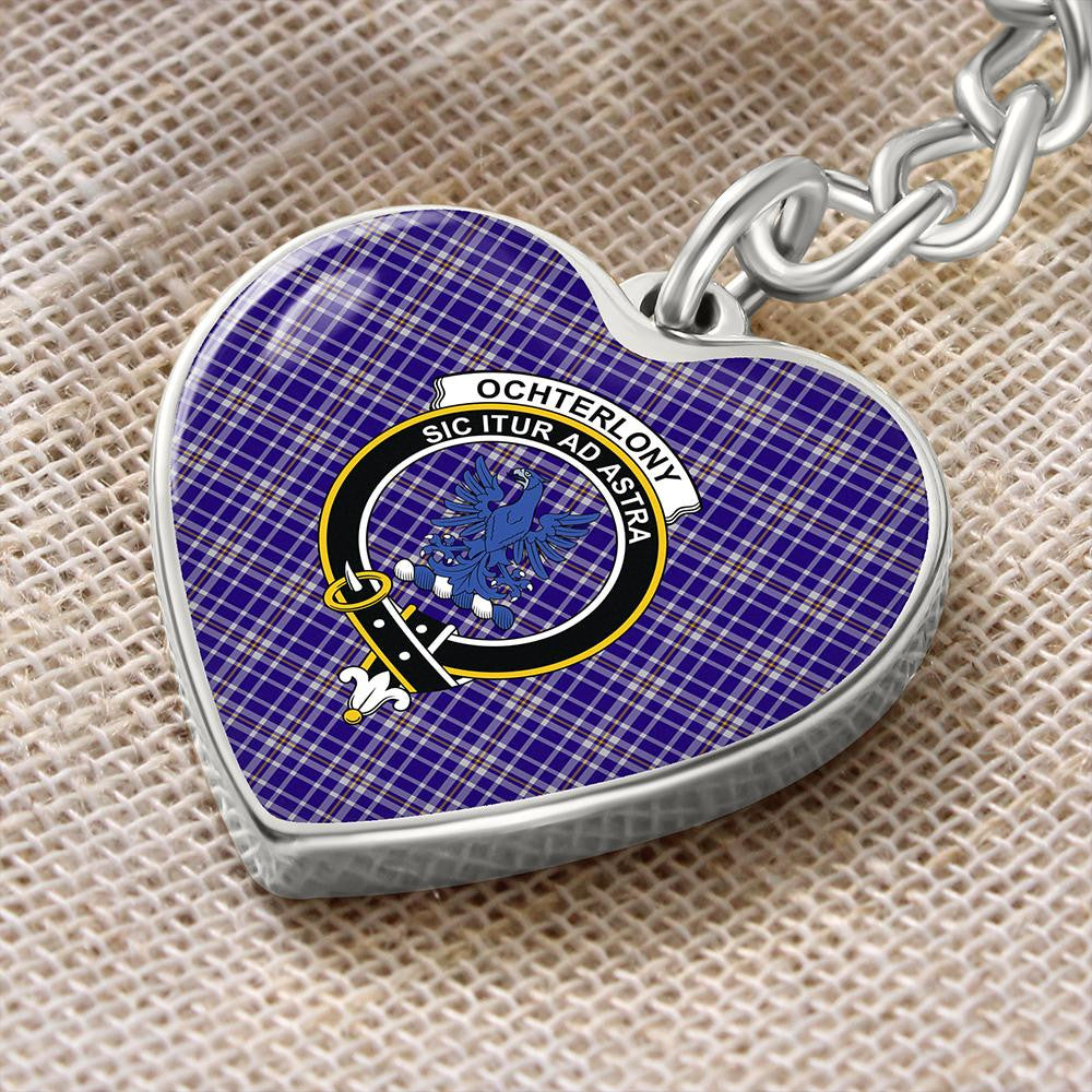 Ochterlony Tartan Classic Crest Heart Keychain