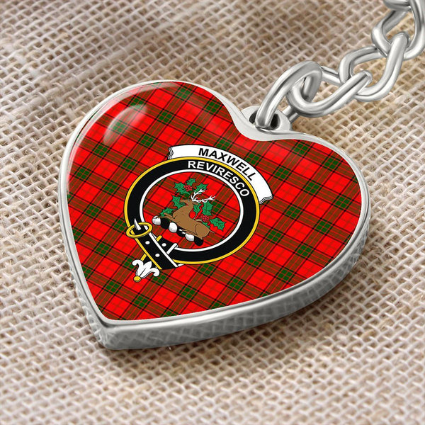 Maxwell Modern Tartan Classic Crest Heart Keychain