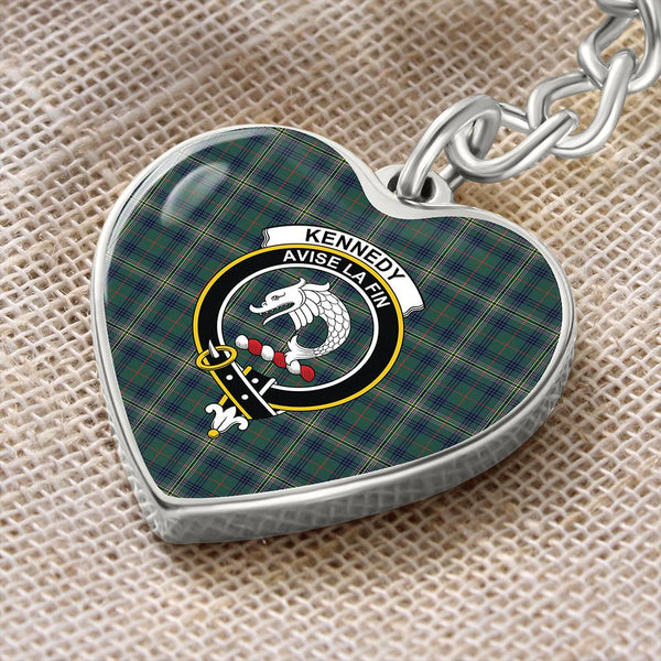 Kennedy Modern Tartan Classic Crest Heart Keychain