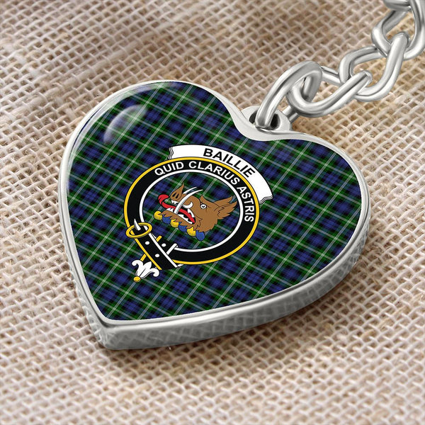 Baillie Modern Tartan Classic Crest Heart Keychain