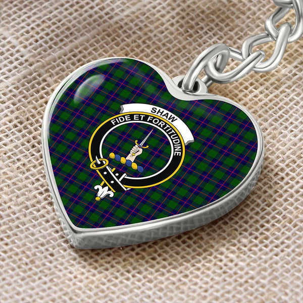 Shaw Modern Tartan Classic Crest Heart Keychain