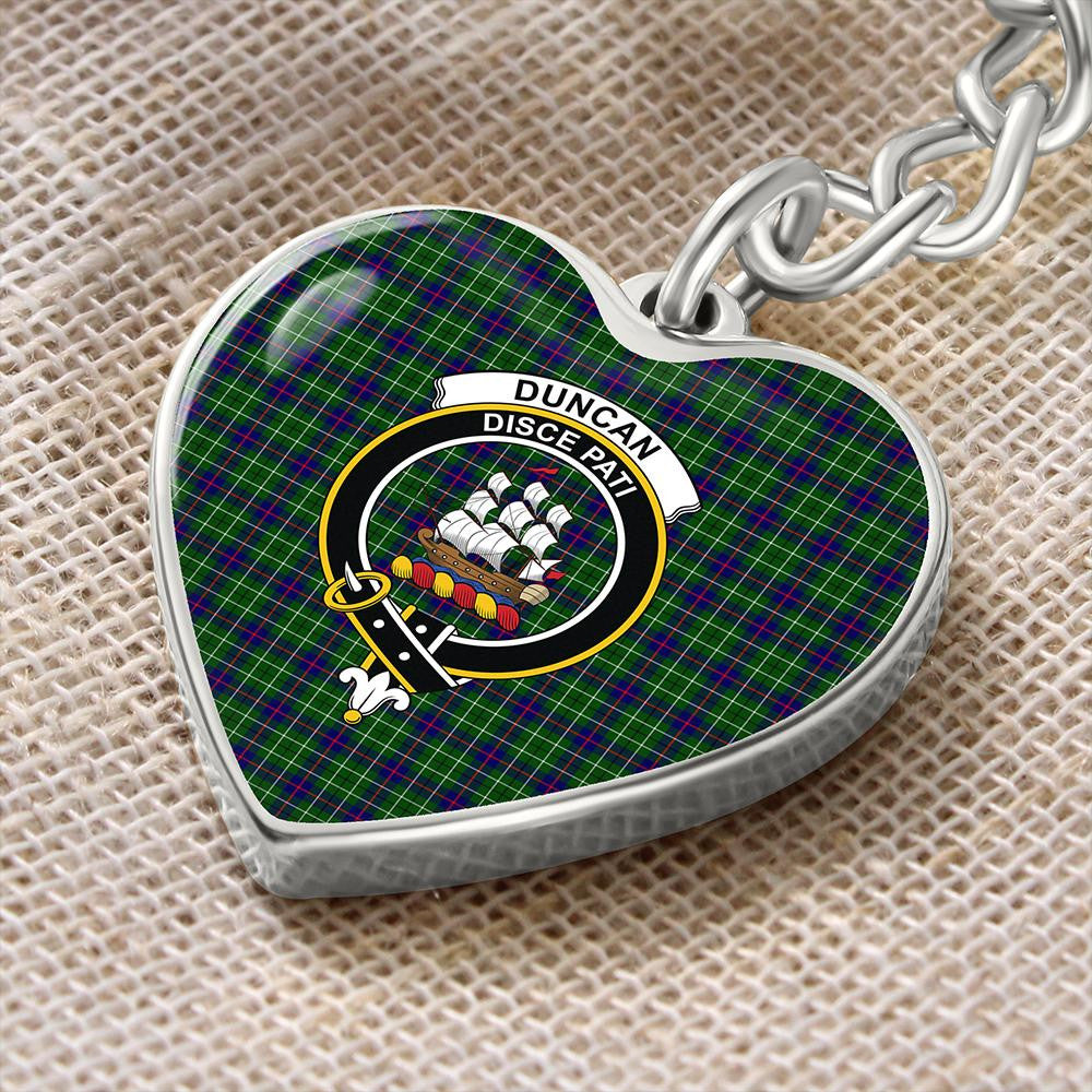 Duncan Modern Tartan Classic Crest Heart Keychain