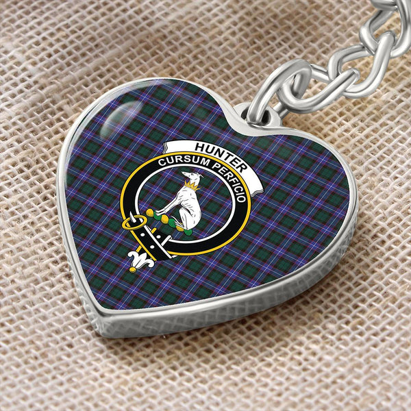 Hunter Modern Tartan Classic Crest Heart Keychain