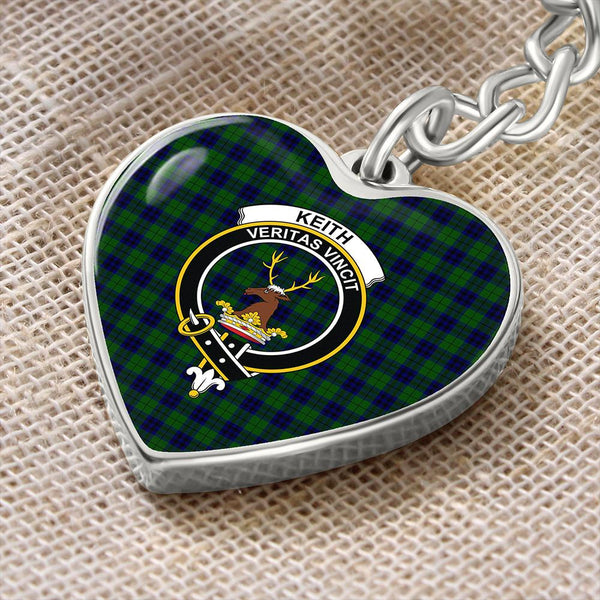 Keith Modern Tartan Classic Crest Heart Keychain