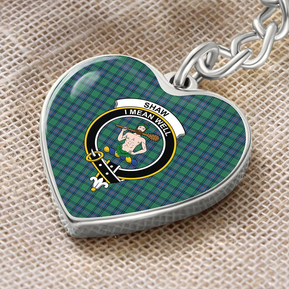 Shaw Ancient Tartan Classic Crest Heart Keychain