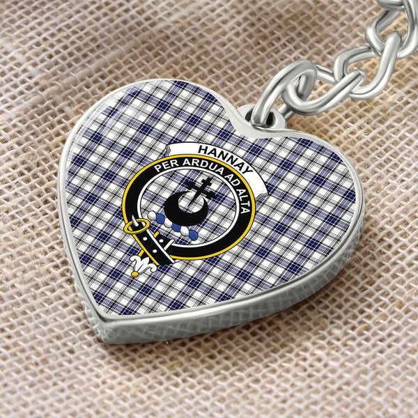 Hannay Modern Tartan Classic Crest Heart Keychain