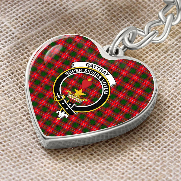 Rattray Modern Tartan Classic Crest Heart Keychain