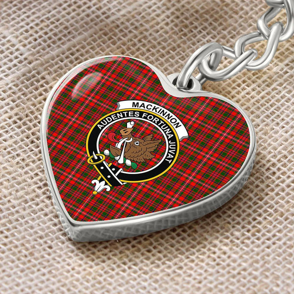 MacKinnon Modern Tartan Classic Crest Heart Keychain