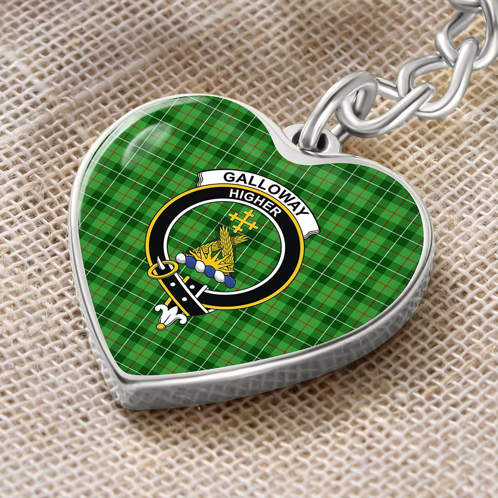 Galloway District Tartan Classic Crest Heart Keychain