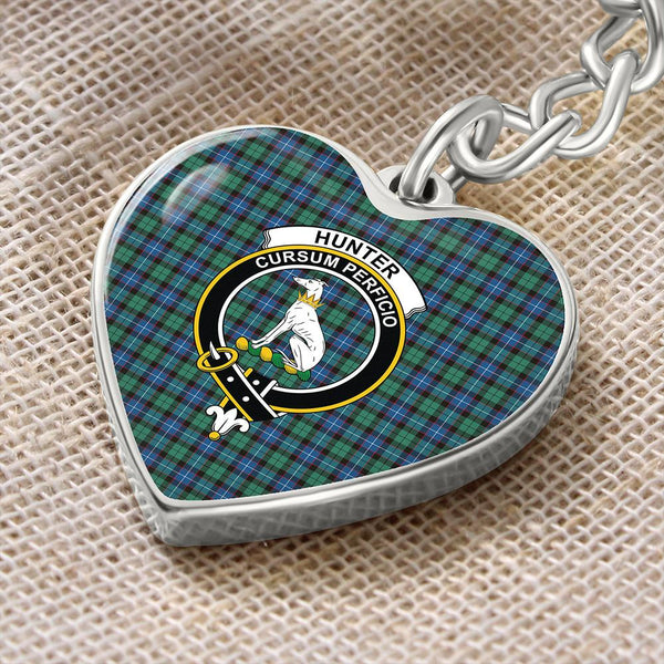 Hunter Ancient Tartan Classic Crest Heart Keychain