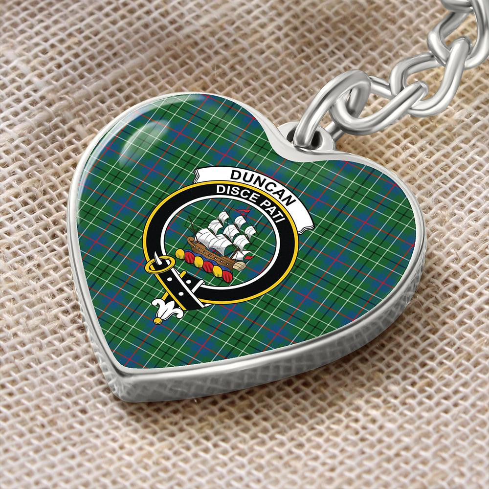 Duncan Ancient Tartan Classic Crest Heart Keychain