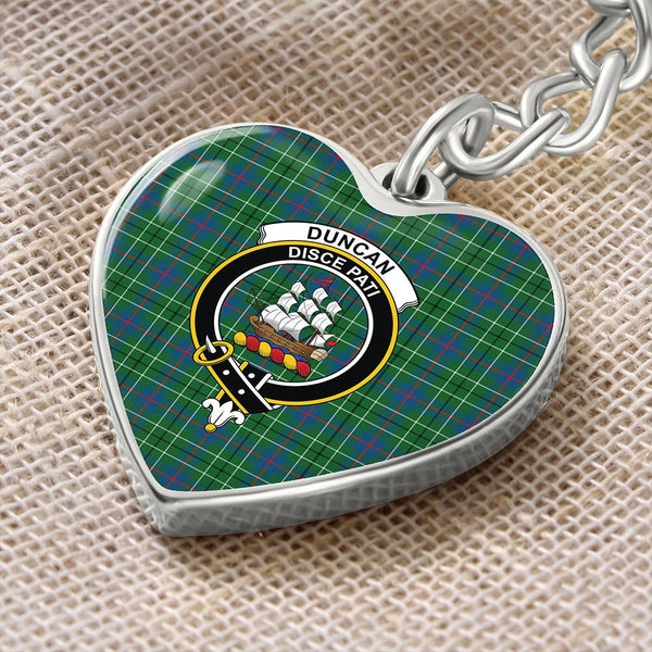 Duncan Ancient Tartan Classic Crest Heart Keychain