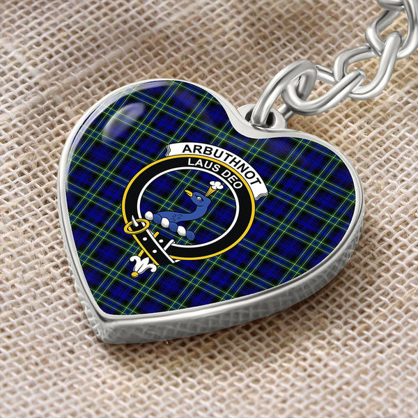 Arbuthnot Modern Tartan Classic Crest Heart Keychain