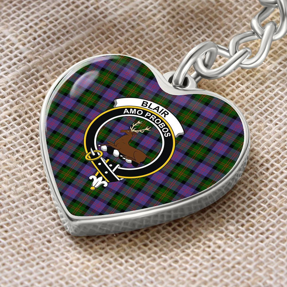 Blair Modern Tartan Classic Crest Heart Keychain