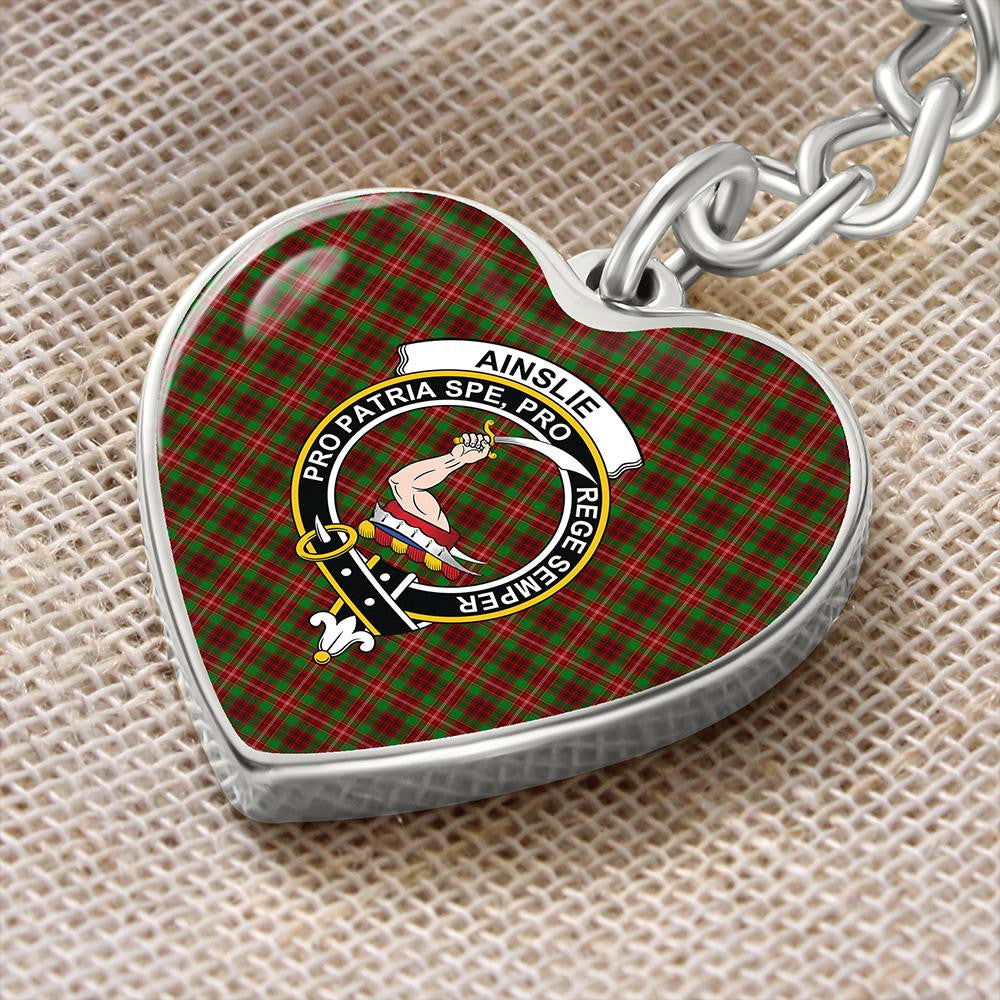 Ainslie Tartan Classic Crest Heart Keychain