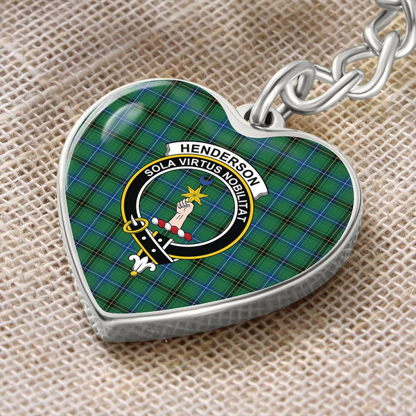 Henderson Ancient Tartan Classic Crest Heart Keychain