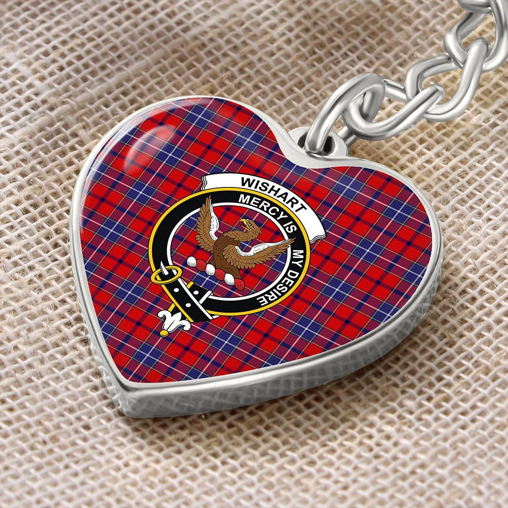 Wishart Dress Tartan Classic Crest Heart Keychain