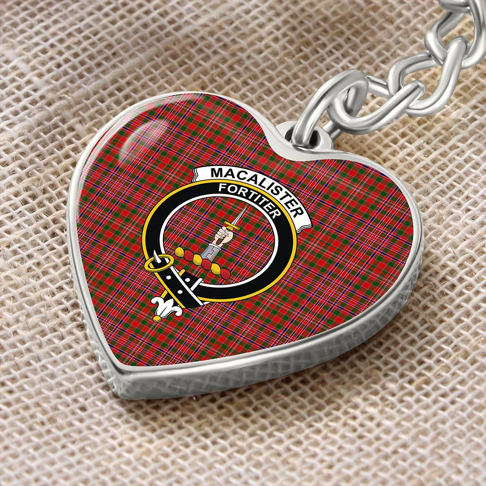 MacAlister Modern Tartan Classic Crest Heart Keychain