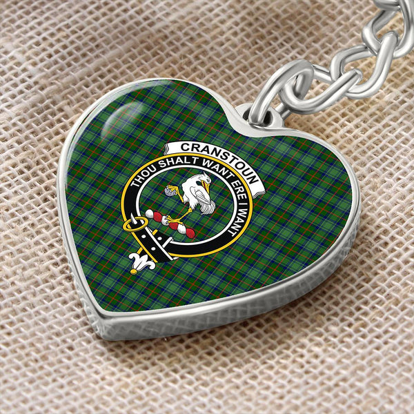 Cranstoun Tartan Classic Crest Heart Keychain