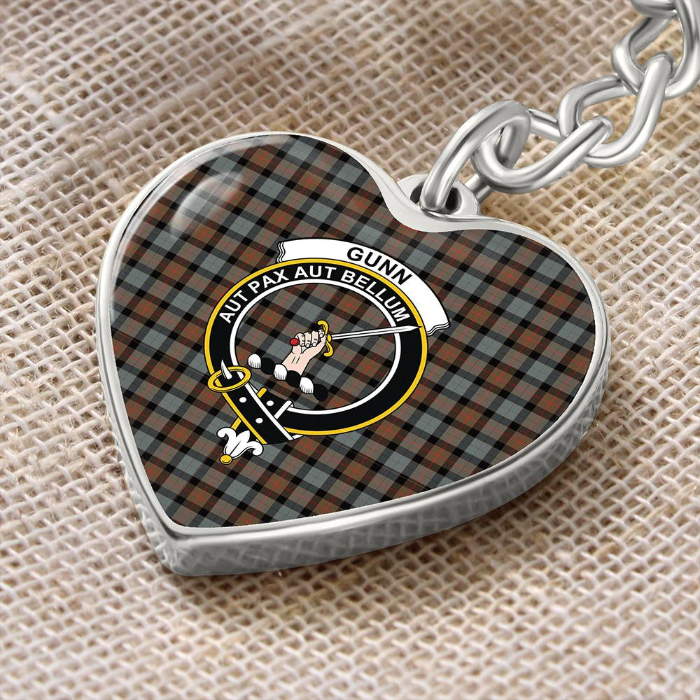 Gunn Weathered Tartan Classic Crest Heart Keychain