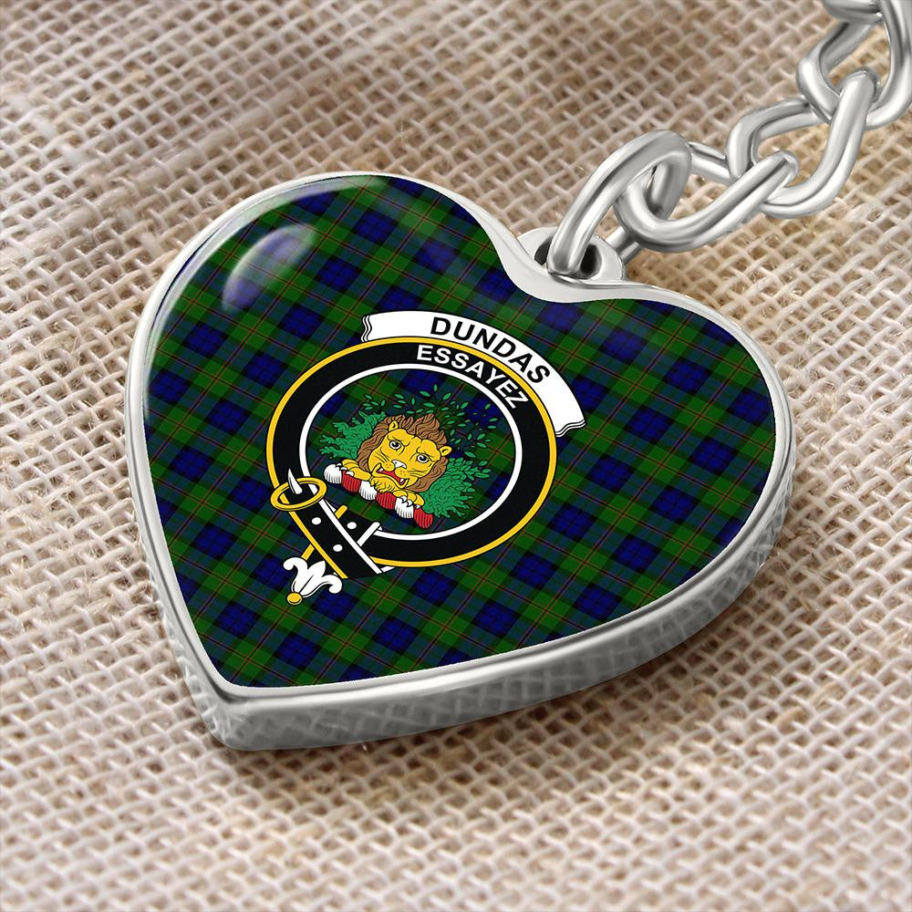 Dundas Modern 02 Tartan Classic Crest Heart Keychain