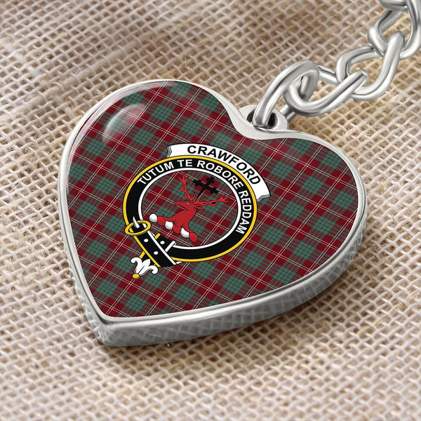 Crawford Modern Tartan Classic Crest Heart Keychain