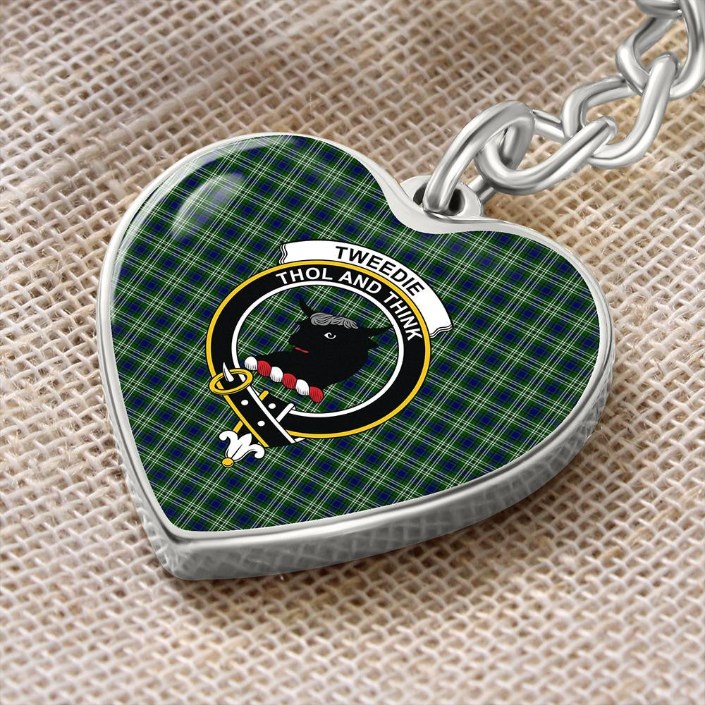 Tweedside District Tartan Classic Crest Heart Keychain