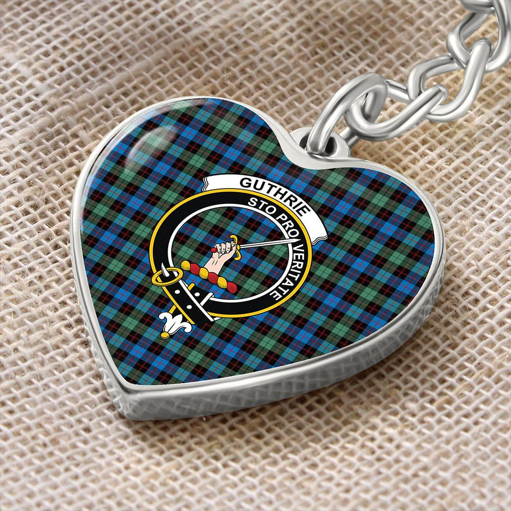 Guthrie Ancient Tartan Classic Crest Heart Keychain