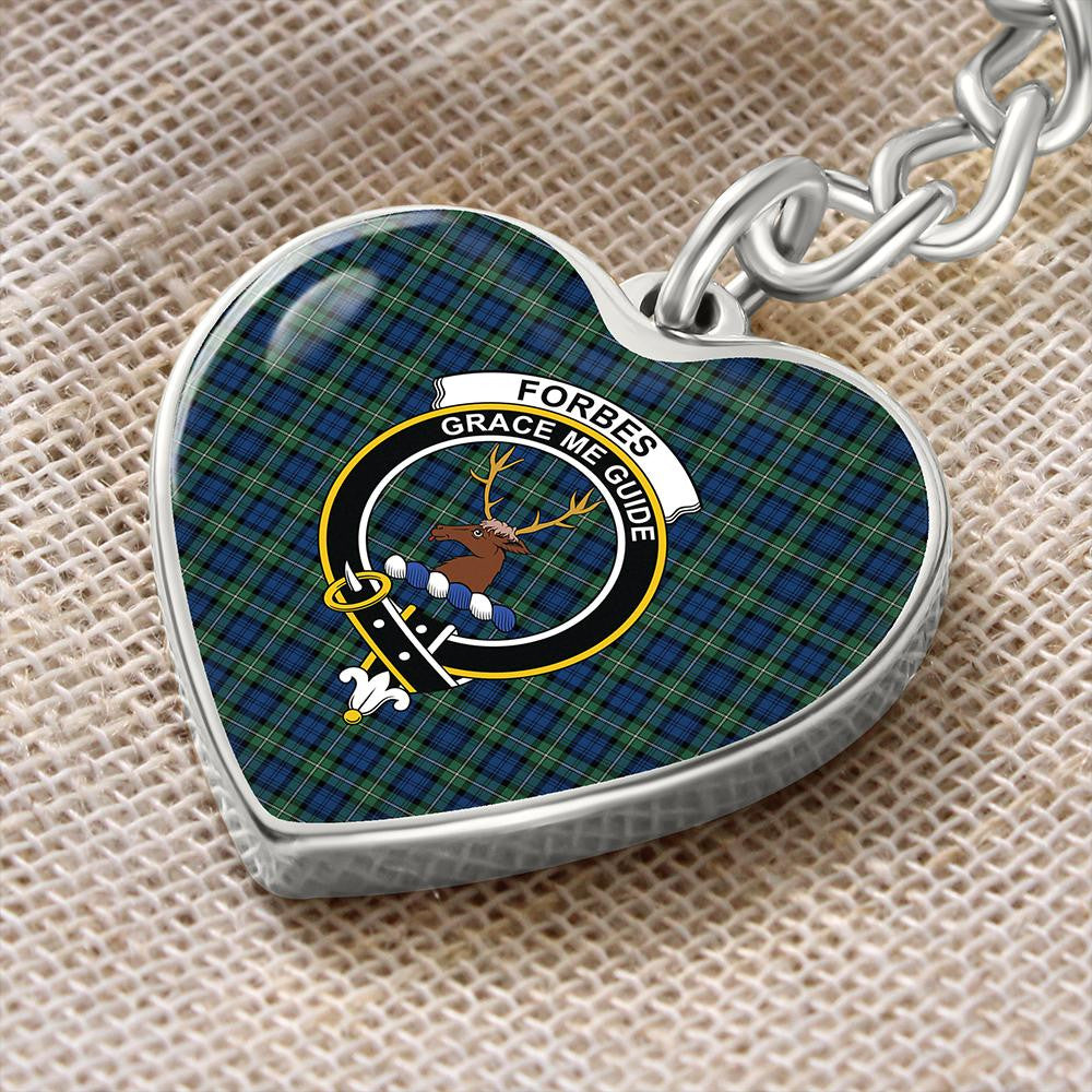 Forbes Ancient Tartan Classic Crest Heart Keychain